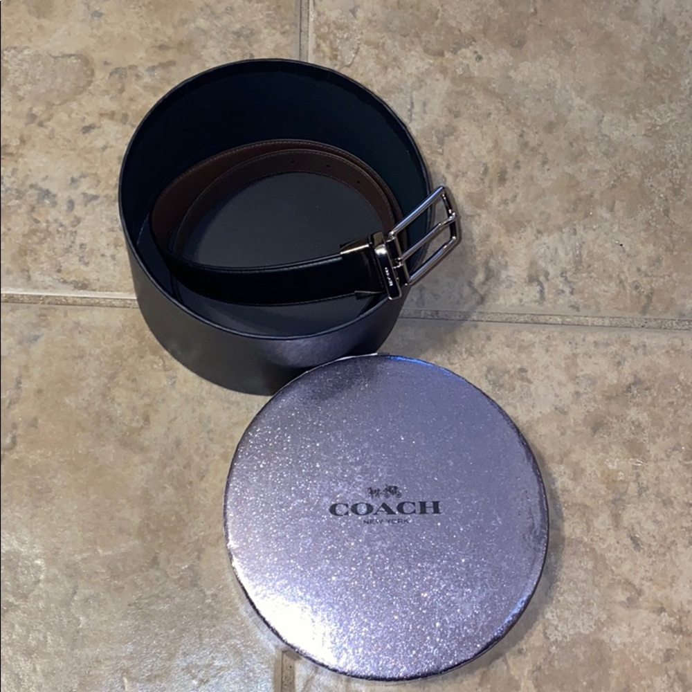 Coach Genuine Leather 2sided belt black/dark brown